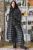 Nora Brushed Cotton Gingham Frock Coat Black